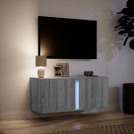 ZNTS TV Wall Cabinet with LED Lights Grey Sonoma 80x31x35 cm 852262