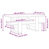 Coffee Table Black Oak 102 x 55 x 42 cm Engineered Wood 862432