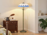 Tiffany-Style Floor Lamp with Handcrafted Stained Glass Shade, 152cm Tall Vintage Standing Lamp with T3398P425136