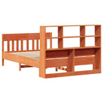 ZNTS Bed Frame without Mattress Wax Brown 120x200 cm Solid Wood Pine 3323226