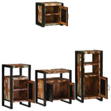Bathroom Furniture Set with Shelf 4 pcs Brown Solid Mango Wood 3305650