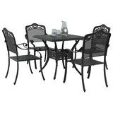 Garden Table Set 5 pcs Black Cast Aluminium 3334745