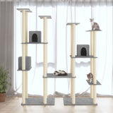 Cat Tree with Sisal Scratching Posts Light Grey 174 cm 171534