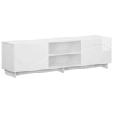 TV Stand 140 x 34.5 x 40 cm High Gloss White Engineered Wood 8011490
