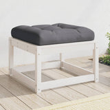 Garden Footstool with Cushions White Solid Wood Pine 844700