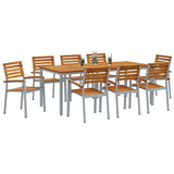 Garden Dining Set 9 pcs Grey and brown 200 x 90 x 75 cm 3284412