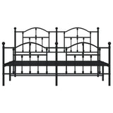 Metal Bed Frame without Mattress with Footboard Black 180x200cm 353461