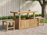Garden Coffee Table Solid Acacia Wood Height Adjustable White 901707