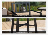 3 Piece Patio Bistro Set with Plastic Top, 2 Stackable Chairs, Galvanised Steel Frame, Grey T3398P327939