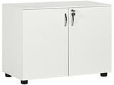 Two-Tier Locking Office Storage Cabinet - White T3398P340990
