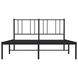 Metal Bed Frame without Mattress with Headboard Black 140x190cm 352480