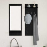 Wall-Mounted Coat Rack with Shelf Black Oak 70 x 10 x 90 cm 874524