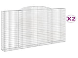 Arched Gabion Baskets 2 pcs 300x30x200/220 cm Galvanised Iron 3146611
