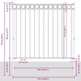 Fence Element ASSEN White 170 x 170 cm Steel 42003924