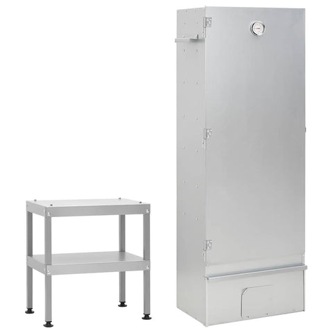 BBQ Oven Smoker with Table Galvanised Steel 3187617