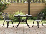Garden Table Set 3 pcs Black Cast Aluminium 3334749