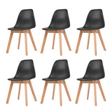 Dining Chairs 6 pcs Black Plastic 244779