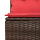 2 Piece Garden Sofa Set with Cushions Brown Poly Rattan Acacia 3325240