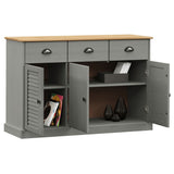 Sideboard with Drawers VIGO 113x40x75 cm Grey Solid Wood Pine 353192