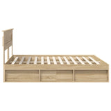 Bed Frame with Headboard Sonoma 200 x 200 cm Solid Pine Wood 3409721