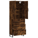 Highboard Smoked Oak 69.5x34x180 cm Engineered Wood 3195872