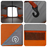 Dome Tent 4-Person with Roof Grey and Orange 505 x 450 x 248 cm 42004022
