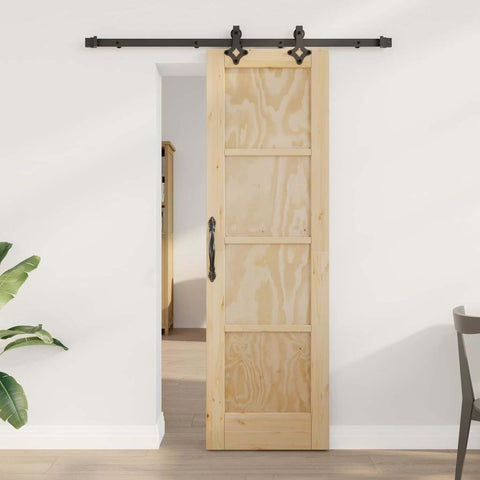 Sliding Door Set Manual Natural and black 61 x 198.5 cm 3333604
