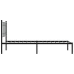 Metal Bed Frame without Mattress with Headboard Black 80x200cm 376119