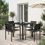 Outdoor Furniture Set 5 pcs Black and Anthracite Textilene 3422886