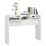 ZNTS Console Table High Gloss White 105x30x80 cm Engineered Wood 808311