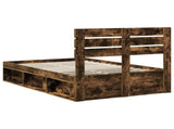 Bed Frame Smoked Oak 120 x 190 cm Solid Pine Wood 3411443
