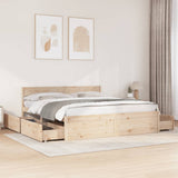 Bed Frame without Mattress 200x200 cm Solid Wood Pine 3282336