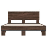 Bed Frame without Mattress Brown Oak 140x190 cm 3280216