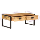 Coffee Table 100x54x40 cm Solid Wood Mango and Iron 356246