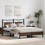 Bed Frame without Mattress Brown Oak 140x190 cm Engineered Wood 4106998