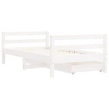 Kids Bed Frame with Drawers White 80x160 cm Solid Wood Pine 834445