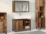 Bathroom Furniture Set with Door 2 pcs Old Wood Engineered Wood 3402402