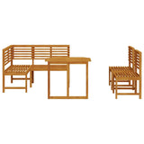 Garden Bench Set 4 pcs Brown Solid acacia wood 3328689