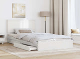 Storage Bed with Headboard White 100 x 200 cm Engineered Wood 3411236