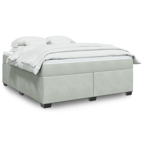 Box Spring Bed with Mattress Light Grey 180x200 cm Velvet 3285299