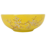 Countertop Basin White and Yellow Round 41x14 cm Ceramic 155053