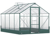 6x8 FT Polycarbonate Greenhouse with Base and Raised Bed, Walk-in Greenhouse with Aluminium Frame, T3398P317614