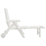 Folding Sun Lounger White Polypropylene 160 x 71 x 101 cm 364696