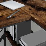 Desk with Drawer Smoked Oak 120 x 79 x 86.5 cm Engineered Wood 859402