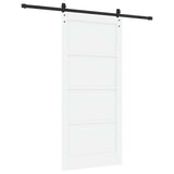 Sliding Door 93 x 202 cm Engineered Wood White and Black 3449911