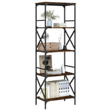 Bookcase 5-Tier Smoked Oak 59x35x171 cm Engineered Wood 837624