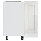 Kitchen Corner Base Cabinet Porto High Gloss White Engineered Wood 853989