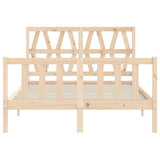 Bed Frame without Mattress Small Double Solid Wood Pine 3192461
