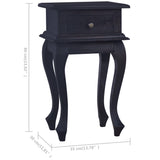 ZNTS Bedside Table Light Black Coffee 35x30x60cm Solid Mahogany Wood 288820