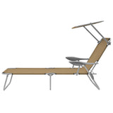 Sunlounger Taupe Powder-coated steel, Oxford fabric Medium 44297